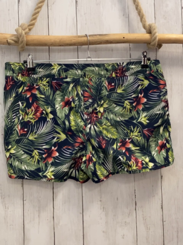 H&M  Badeshorts Gr. M  blau  bunte Blätter rote Blumen 