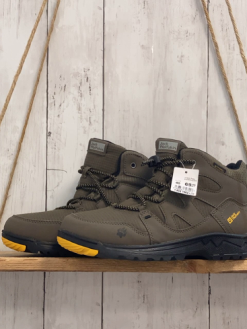 neu Jack Wolfskin  Boots  Gr. 40  mocca gelbe Schrift + mocca gelbe Schnürsenkel NP 69,95 € 