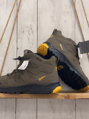 neu Jack Wolfskin  Boots  Gr. 40  mocca gelbe Schrift + mocca gelbe Schnürsenkel NP 69,95 € 