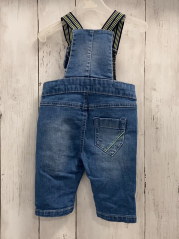 S´Oliver  Latzhose  Gr. 62  blau Jeans blau grau hellgrün gestreifte Träger 