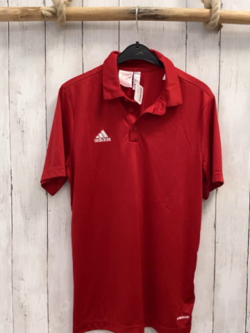 Adidas  Sportshirt Gr. 158/164  rot Polokragen Knopfleiste 