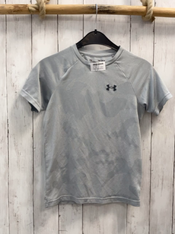 Under Armour  Sportshirt Gr. 140  hellgrau  weißer Druck 