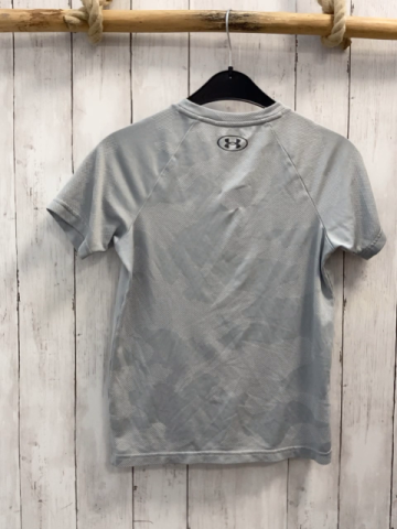 Under Armour  Sportshirt Gr. 140  hellgrau  weißer Druck 