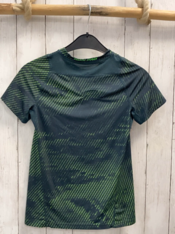 Nike  Sportshirt Gr. 146/152  grau hellgrüne Punkte, Striche + Label 