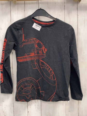 Star Wars  Langarmshirt  Gr. 140  grau roter Druck + Schrift 