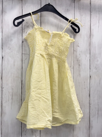 H&M  Kleid  Gr. 92  gelb weiße Streifen Struktur + gesmokt 