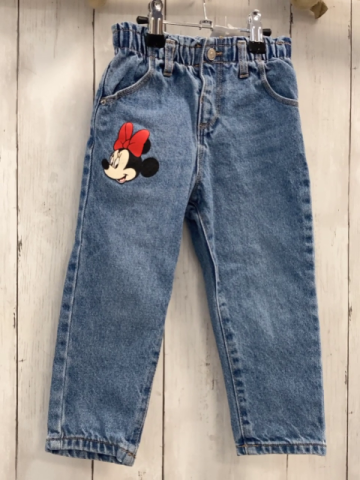 Zara  Hose  Gr. 98  blau Jeans Minnie Mouse Gummizugbund 
