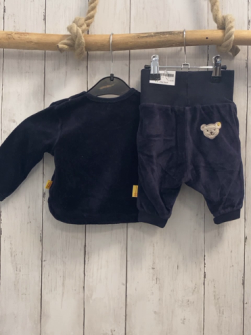 2tlg Steiff  Pullover + Jogginghose Gr. 62  blau Nicky Plüschbärenkopf 