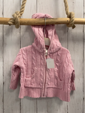 GAP  Strickjacke  Gr. 68  rosa Strick Zöpfe Kapuze 