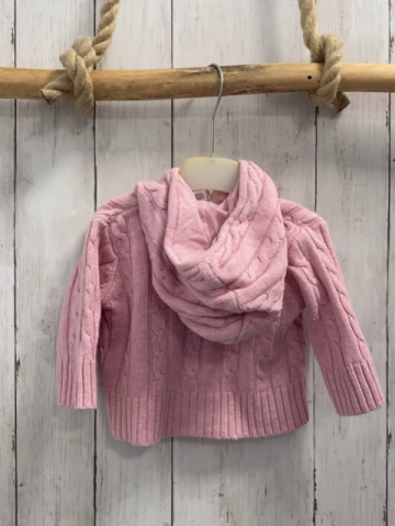 GAP  Strickjacke  Gr. 68  rosa Strick Zöpfe Kapuze 