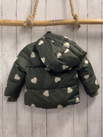 GAP  Winterjacke  Gr. 92  oliv beige Herzen + Teddyfutter 
