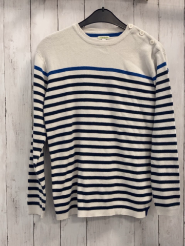 Vertbaudet  Pullover  Gr. 158/164  weiß blau schwarze Streifen Strick 