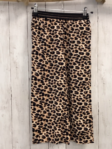 name it Hose Gr. 116  beige schwarz Leoprint Glitzerstreifen