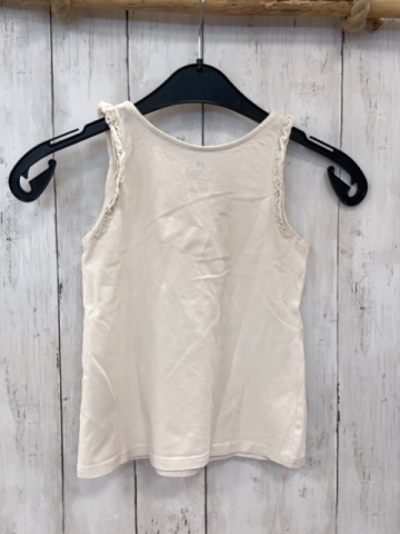 H&M Top Gr. 122  weiß beige Leopard Glitzer
