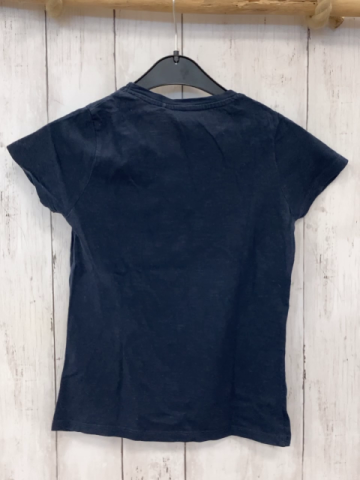 name it T-Shirt Gr. 122  blau Glitzerschrift