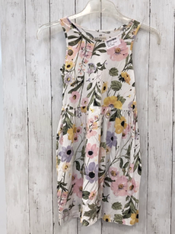 H&M Kleid Gr. 134  weiß oliv rosa Blumen