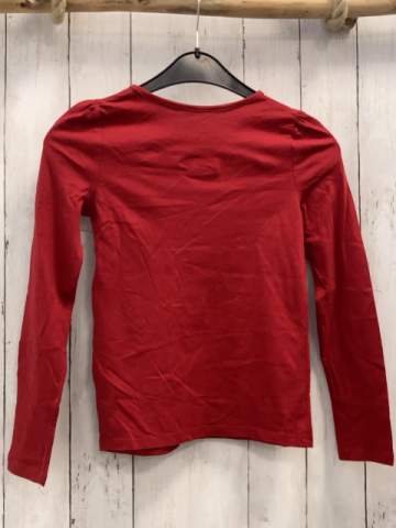   Langarmshirt  Gr. 134  rot Törtchen mit silber Glitzer 
