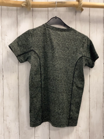   Sportshirt  Gr. 134  grau mint meliert schwarze Nähte 