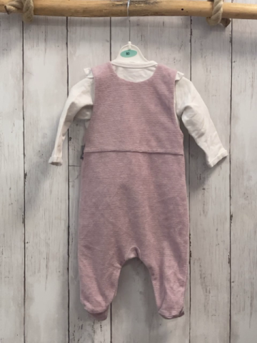 2tlg Sterntaler  Strampler + Langarmshirt  Gr. 68  rosa Nicky Bärengesicht + weiß 