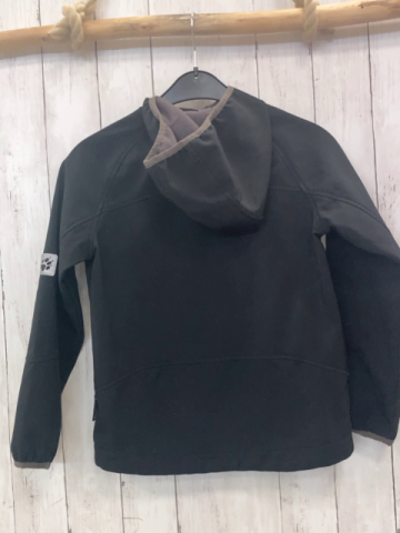 Jack Wolfskin  Softshelljacke  Gr. 140  dunkelgrau hellgrauer Bund Kapuze 