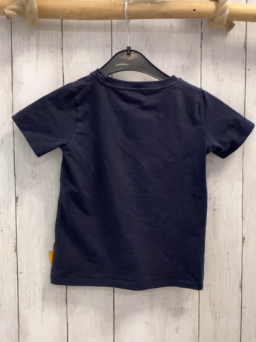 Steiff  T-Shirt Gr. 98  blau Plüschbärenkopf mit rotem Tuch 