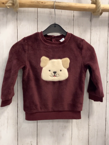   Pullover  Gr. 92  weinrot Plüsch Bärenkopf 