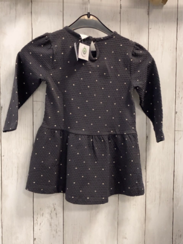 neu  Kleid  Gr. 92  grau Struktur weiße Punkte 