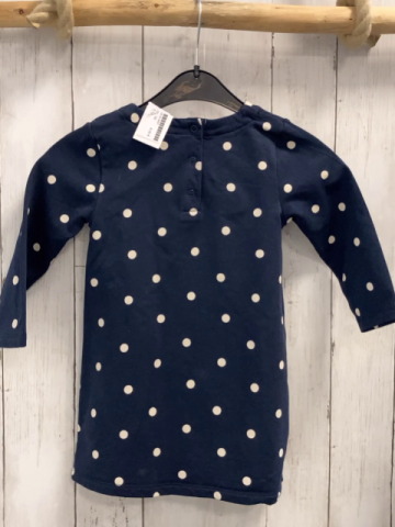   Kleid  Gr. 92  blau weiße Punkte Pferdekopf mit rosa Glitzerblumen