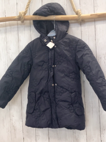   Winterjacke   Gr. 122  blau gestickte Blumen Kapuze mit blauem Plüschfutter 