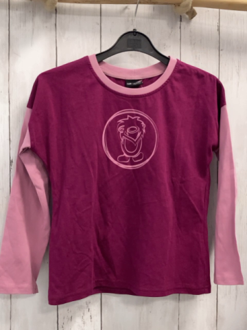 Trollkids Langarmshirt Gr. 128  lila rosa Ärmel + Bund