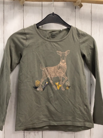  Langarmshirt Gr. 134  oliv Reh