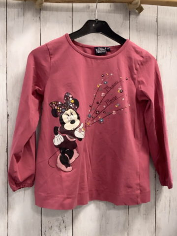  Langarmshirt Gr. 128  altrosa Minnie Mouse Blumen