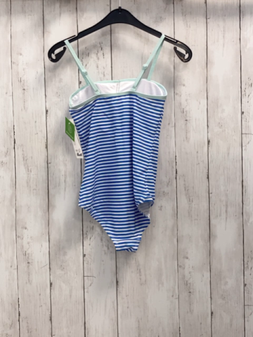 neu Schiesser  Badeanzug  Gr. 140  blau weiße Streifen mint Bund 
