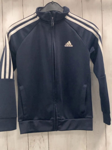 Adidas Joggingjacke Gr. 128  blau weiße Streifen