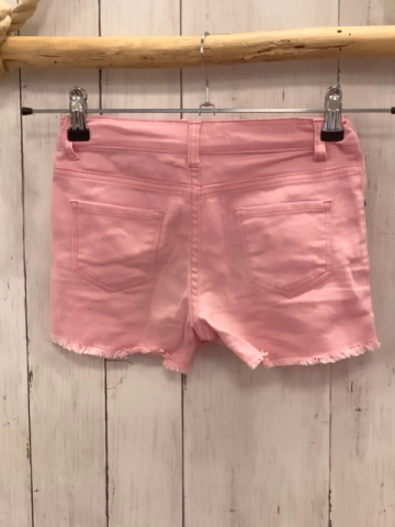   Shorts  Gr. 134  rosa weiße Blumen Fransensaum Bund verstellbar 
