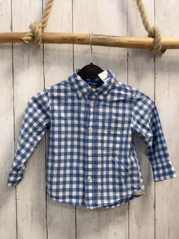 H&M  Hemd Gr. 92  hellblau weiß kariert 