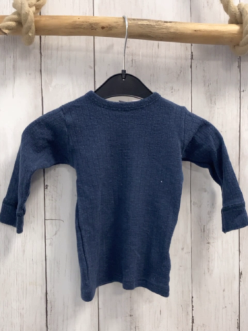 Dilling  Pullover  Gr. 80  blau Rippen Merinowolle 