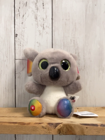 Glubschies  Plüschspielzeug  grau weiße Maus mit bunten Ohren 