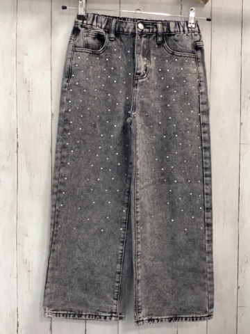 Shein  Hose  Gr. 140  grau Jeans Gummizugbund silber Steine 