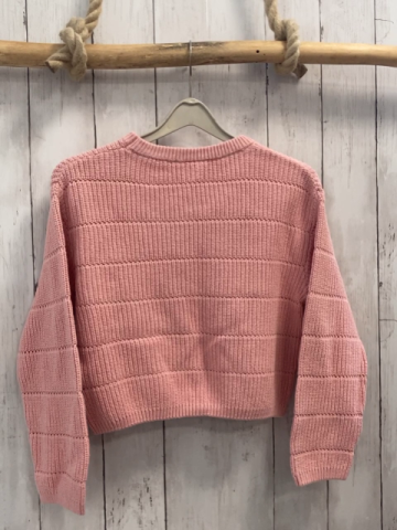  Pullover Gr. 134  rosa Strick 