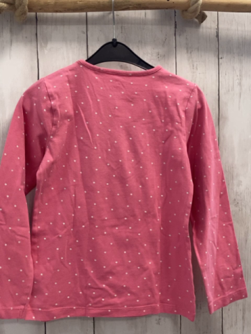  Langarmshirt Gr. 128  pink weiße Punkte Eule