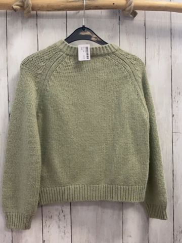  Strickjacke Gr. 134  hellgrün Blumen