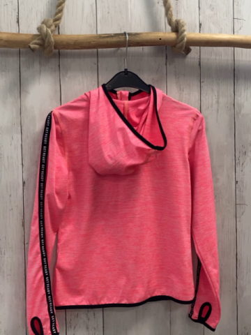 H&M Joggingjacke Gr. 134  pink meliert schwarzer Bund + Reißverschluss