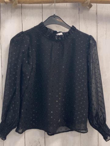 reserved Bluse Gr. 128  schwarz Glitzerpunkte
