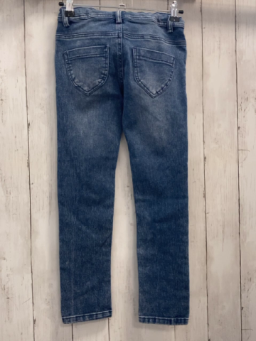 Hose Gr. 128  blau Jeans Blumen Bund verstellbar