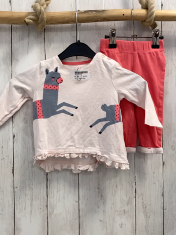 esprit 2tlg Langarmshirt + Leggings Gr. 68  rosa Lama + rosa
