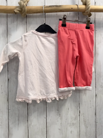 esprit 2tlg Langarmshirt + Leggings Gr. 68  rosa Lama + rosa