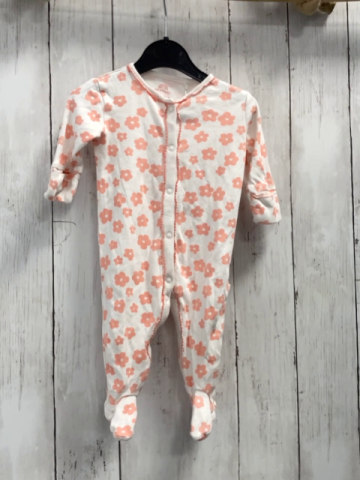 next Schlafanzug Gr. 62  weiß aprikot Blumen