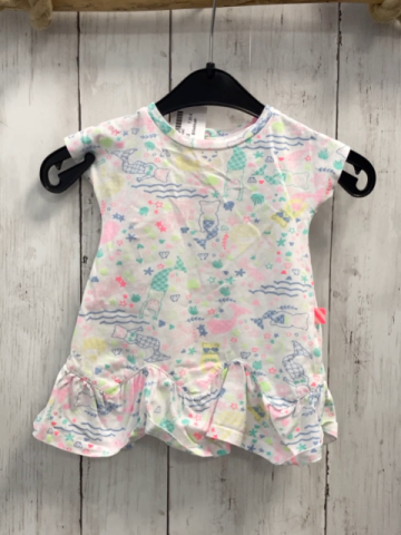 Billieblush  Kleid  Gr. 62  weiß bunte Nixen Meerespflanzen 