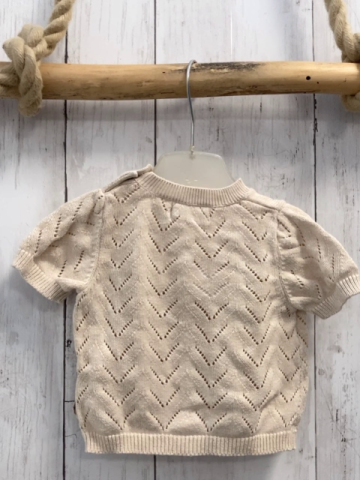Wheat  T-Shirt  Gr. 74  beige Strick mit Lochmuster 